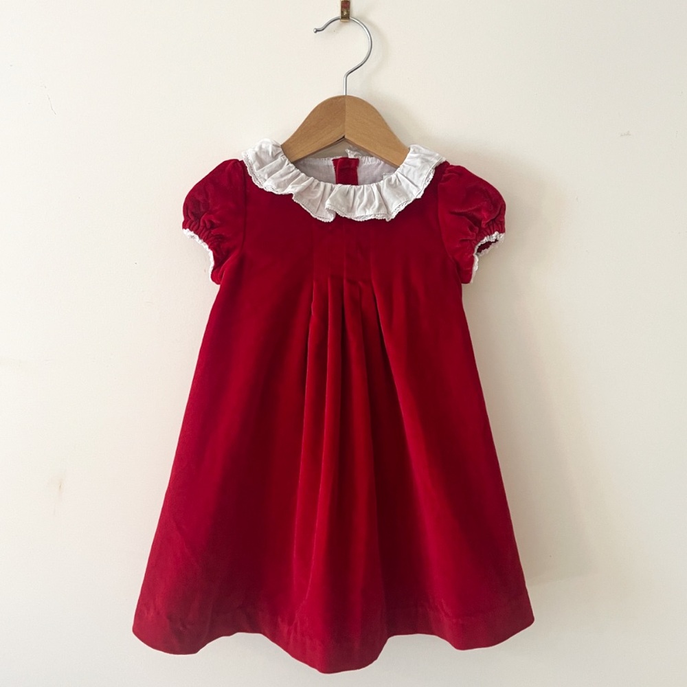 EDGEHILL COLLECTION EUC Classic Lace Collar Velvet Heirloom Christmas Dress